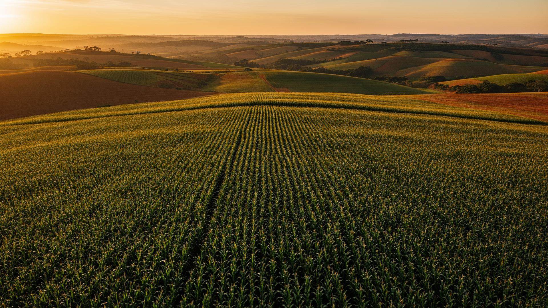 Lavoura ao amanhecer no agronegócio brasileiro